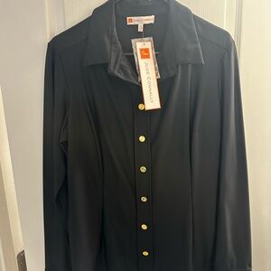 NWT Jude Connally Amanda Black Collared Top